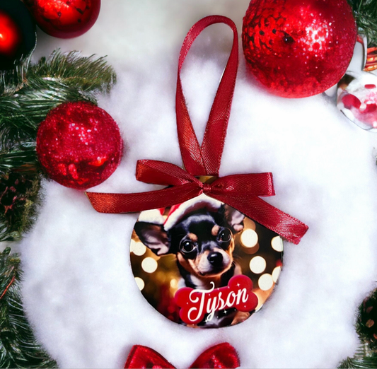 Cute Chihuahua Custom Christmas Bauble