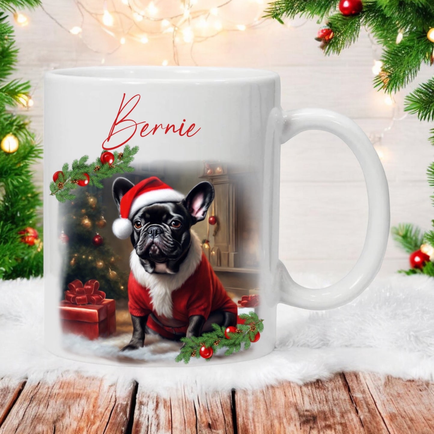 Personalised French Bulldog Christmas Mug