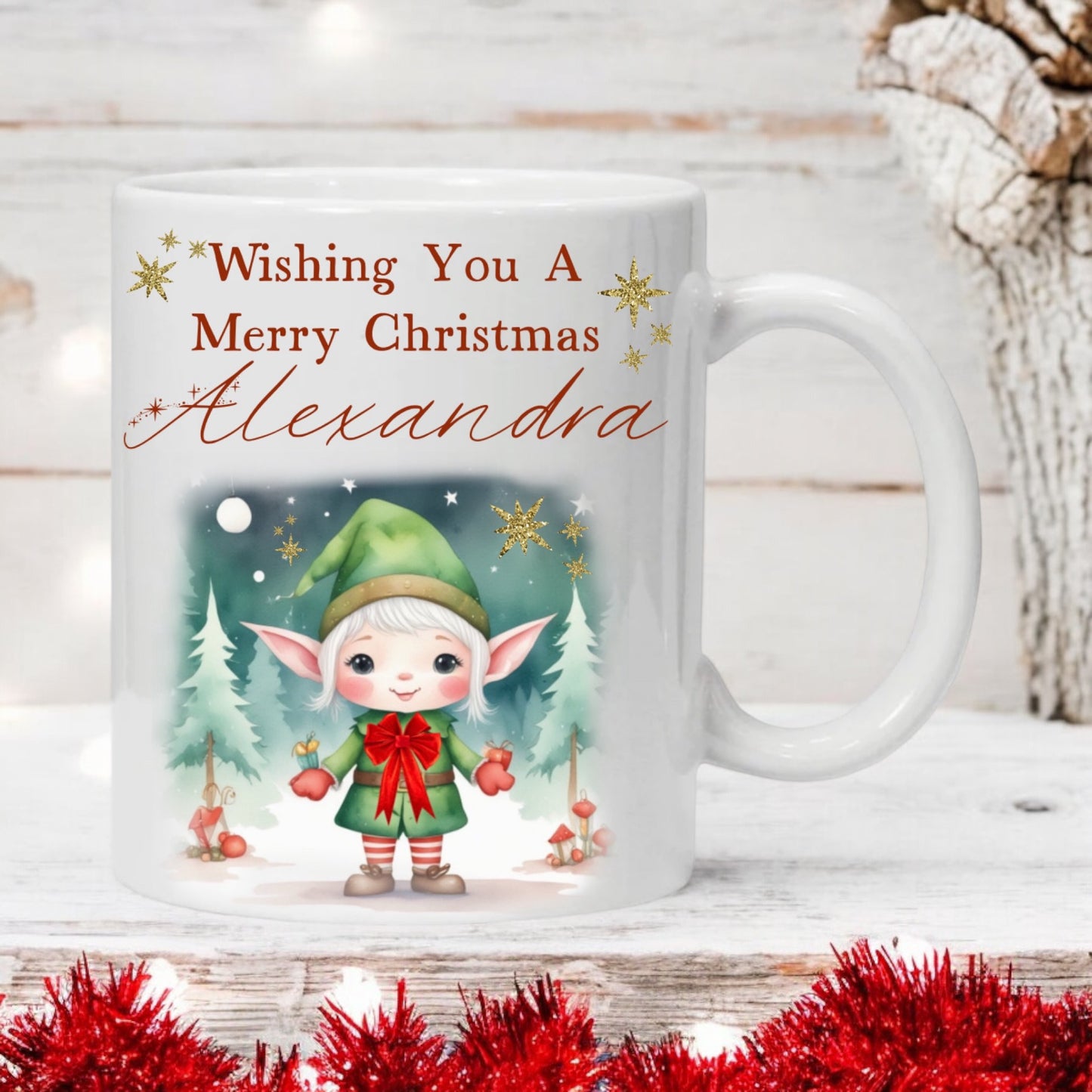 Personalised Christmas Elf Mug