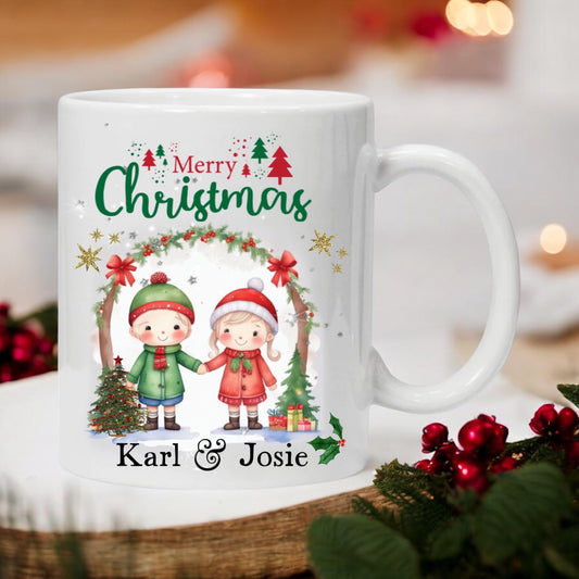 Cute Couples Christmas Mug - Custom Merry Christmas Cup