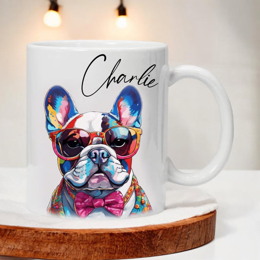 Custom French Bulldog Mug - Colourful Frenchie Owner Gift